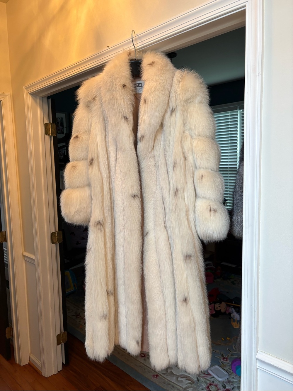 Luxurious Ivory Fur Long Coat - Women's Full-Length Coat